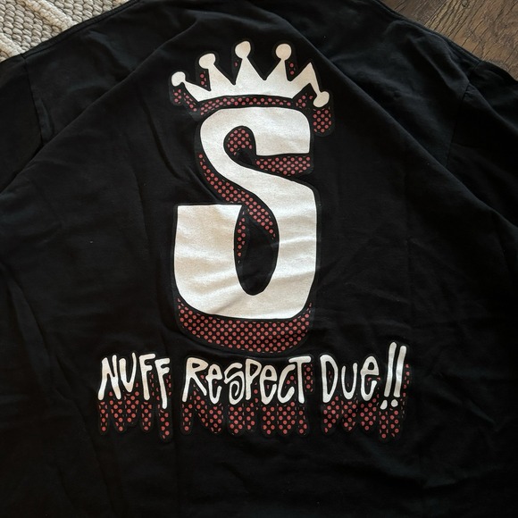 Vintage Stussy Crown T-Shirt 00s Y2K Tee S Crown Logo Nuff Respect Due Men's XL - Picture 6 of 11